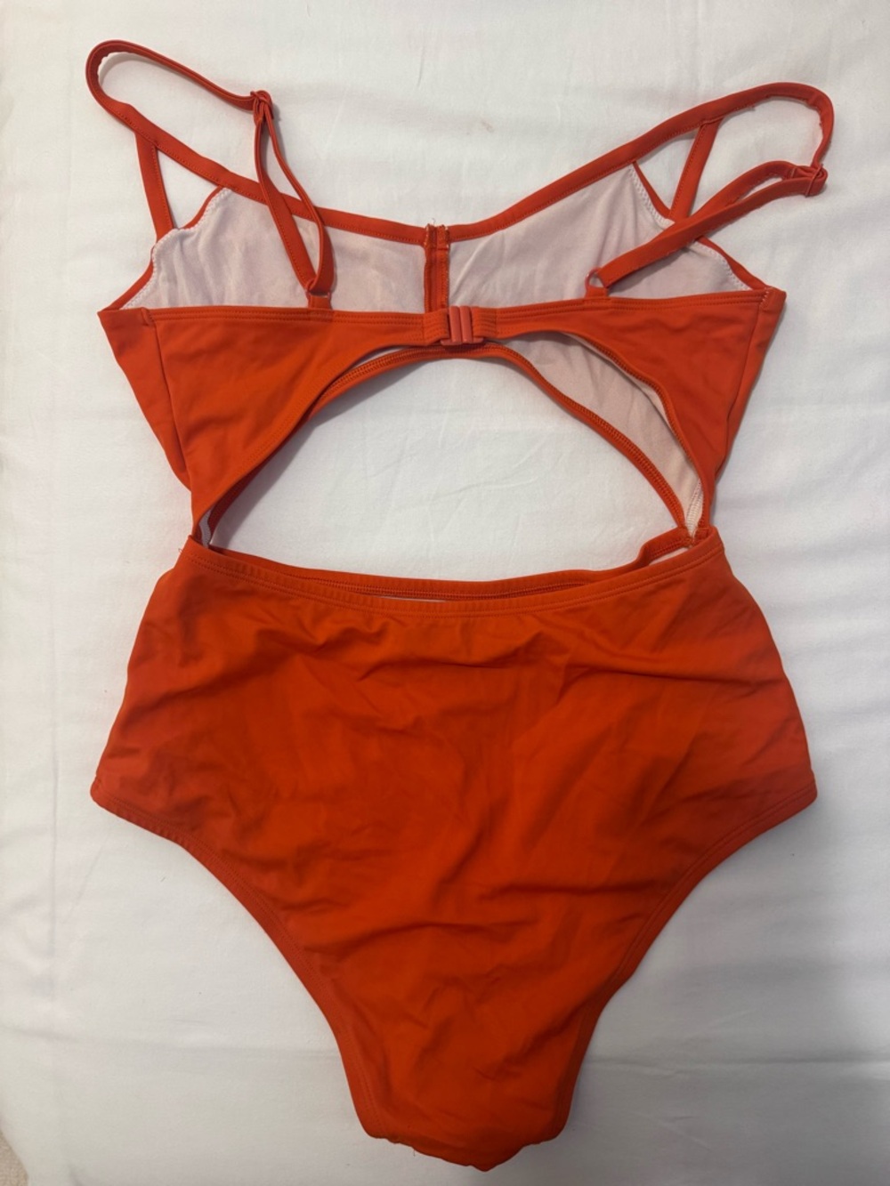 Urban Outfitters Bright Orange Cutout One-Piece Swimsuit - Picture 3 of 4
